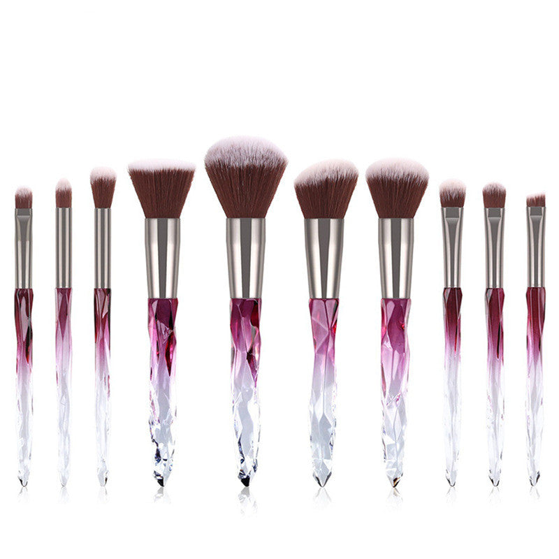 10 Crystal makeup brushes with diamond handle 10 Crystal makeup brushes with diamond handle